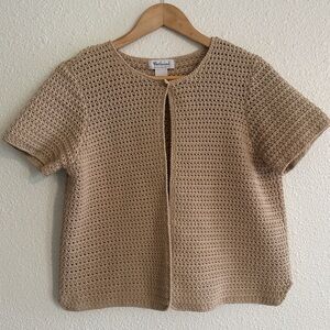 Westbound Open-Front Crochet Short Sleeve Cardigan